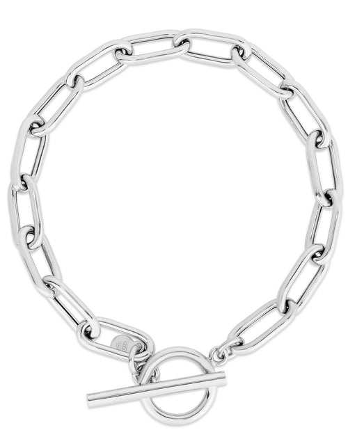 Load image into Gallery viewer, Sterling Silver Paperclip Toggle Bracelet
