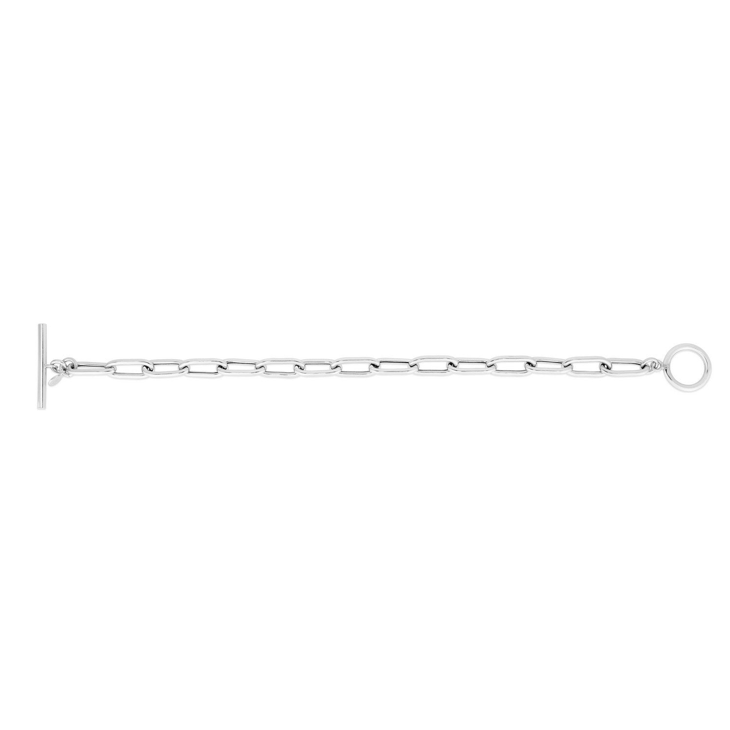 Sterling Silver Paperclip Toggle Bracelet