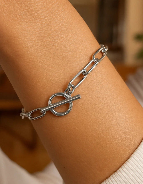 Load image into Gallery viewer, Sterling Silver Paperclip Toggle Bracelet
