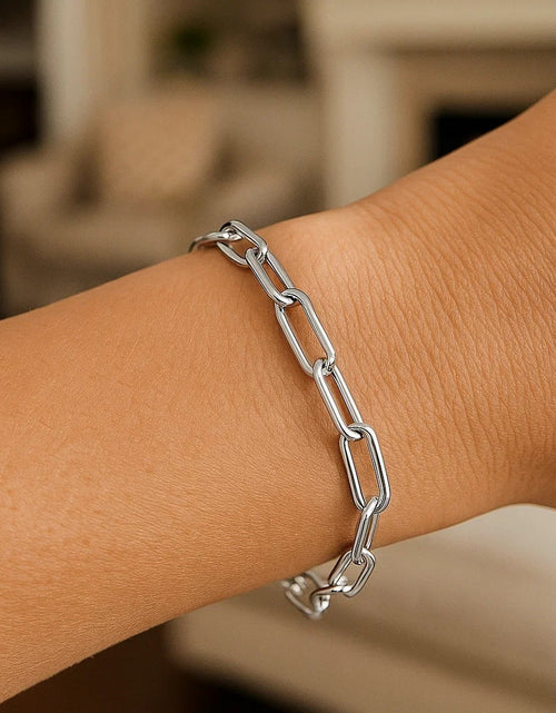 Load image into Gallery viewer, Sterling Silver Paperclip Toggle Bracelet
