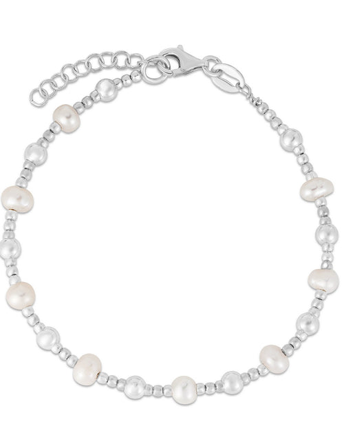 Load image into Gallery viewer, Sterling Silver Pearl and Bead Bracelet
