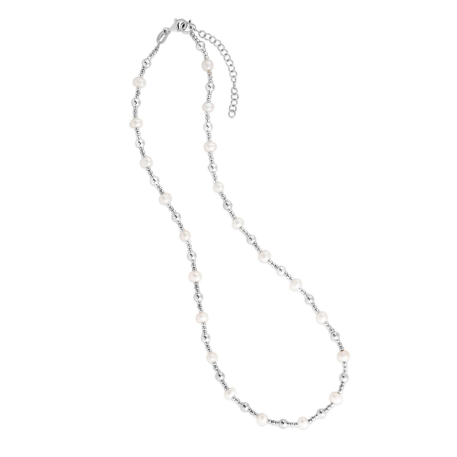 Sterling Silver Pearl and Bead Bracelet