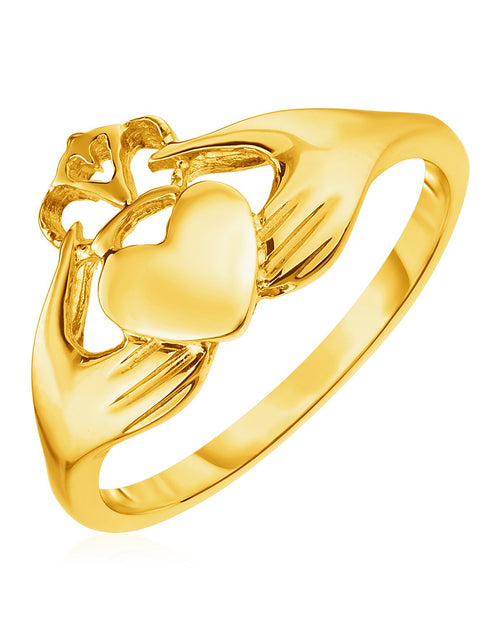 Load image into Gallery viewer, 14k Yellow Gold Claddagh Ring(1.60 mm)
