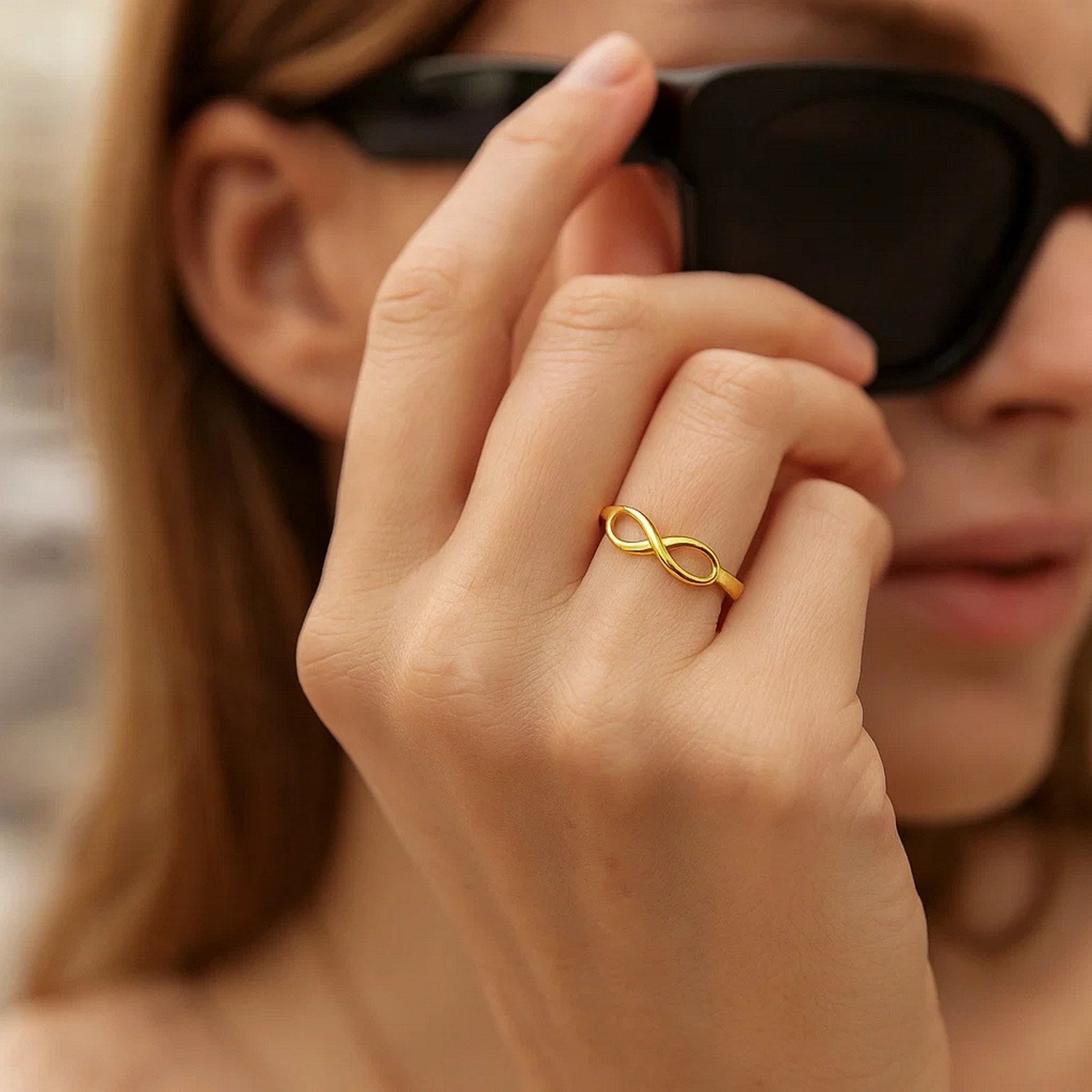 14K Yellow Gold High-Polish Infinity Ring
