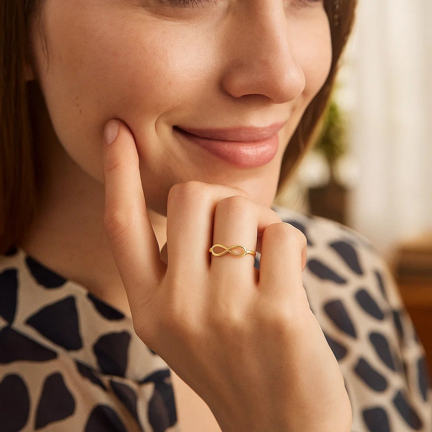 14K Yellow Gold High-Polish Infinity Ring