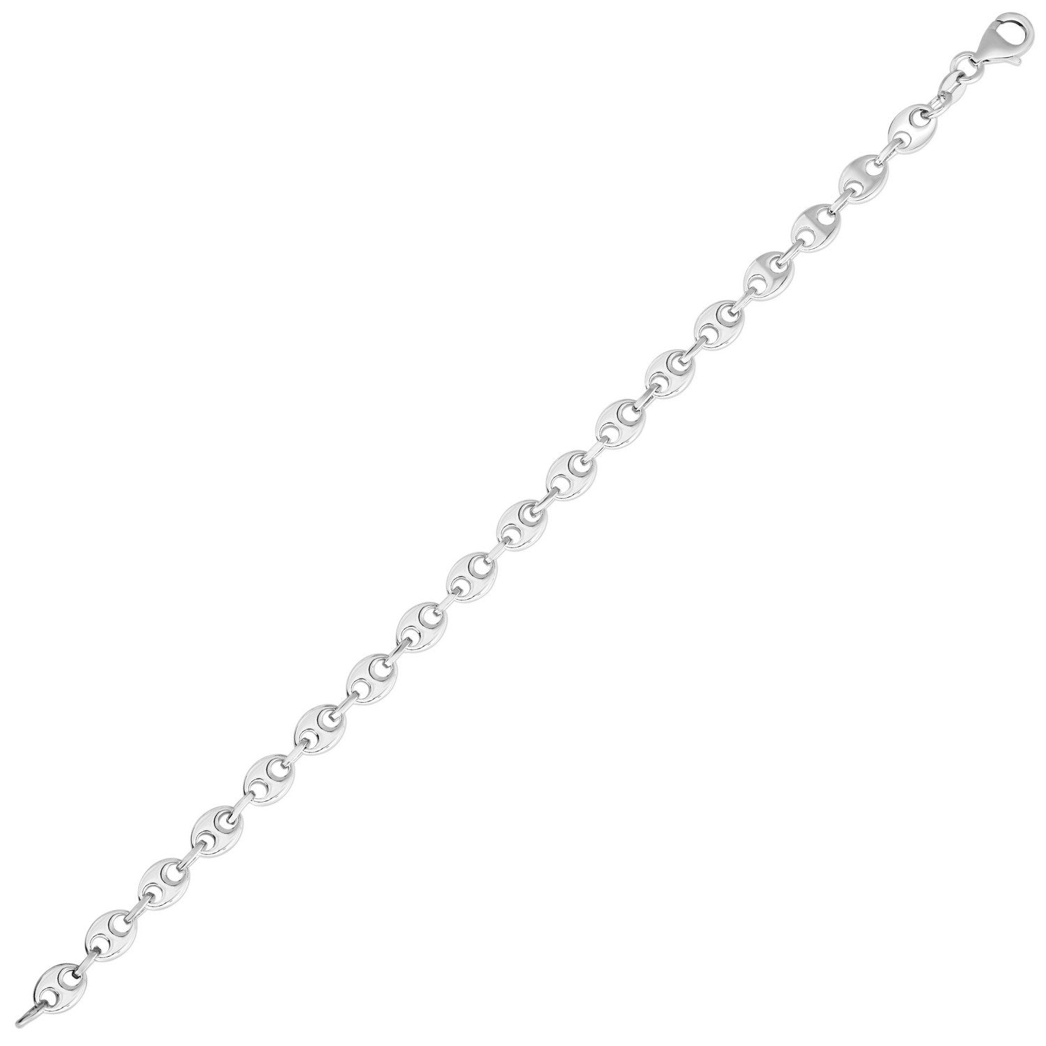 Sterling Silver Puffed Mariner Bracelet