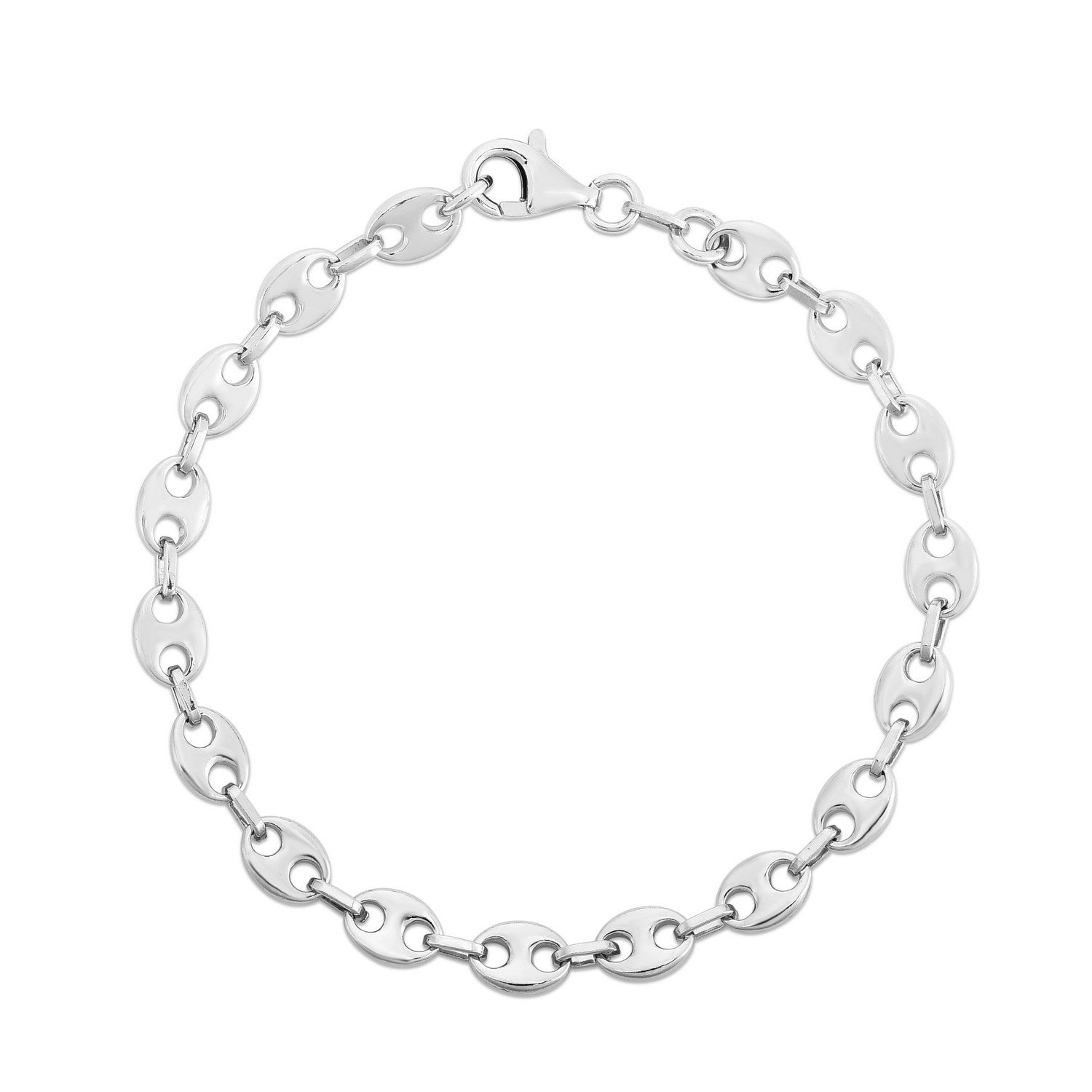 Sterling Silver Puffed Mariner Bracelet