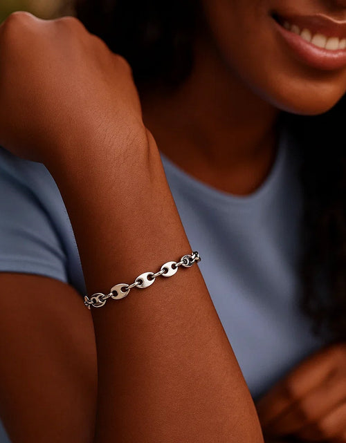 Load image into Gallery viewer, Sterling Silver Puffed Mariner Bracelet
