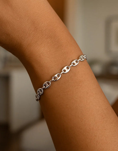 Load image into Gallery viewer, Sterling Silver Puffed Mariner Bracelet
