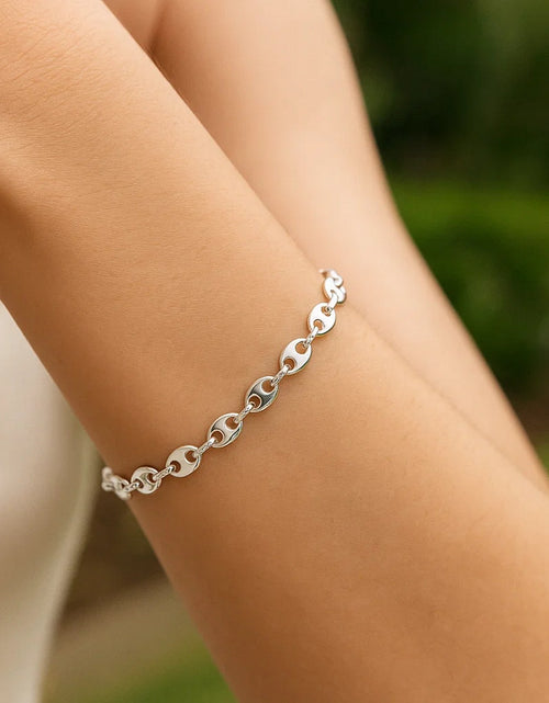 Load image into Gallery viewer, Sterling Silver Puffed Mariner Bracelet
