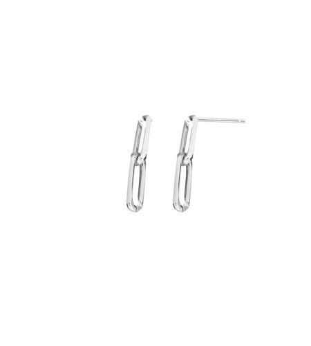 Sterling Silver Paperclip Link Dangle Earrings