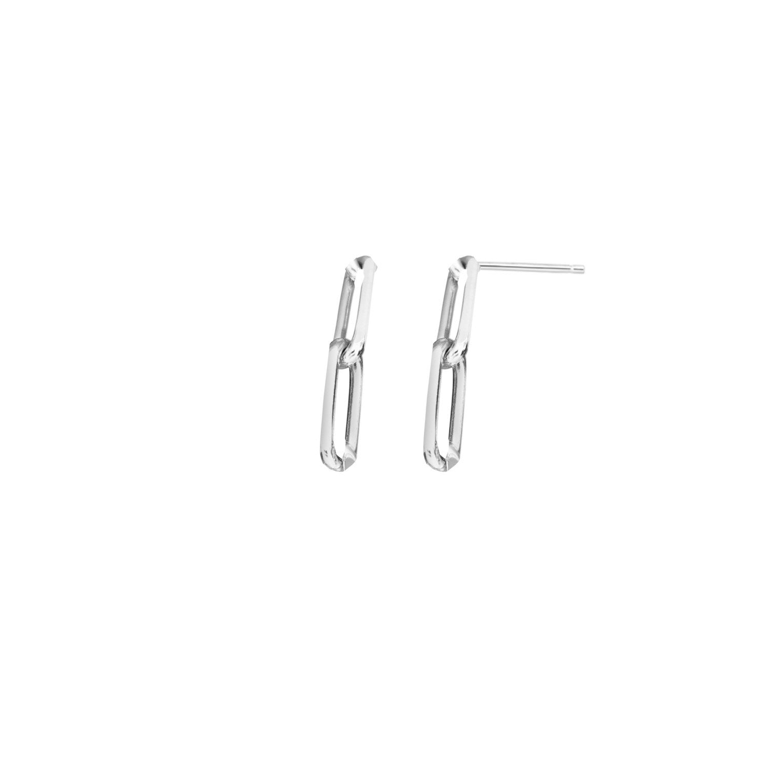 Sterling Silver Paperclip Link Dangle Earrings