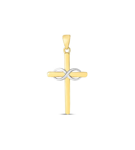14K Yellow Gold Praying Hands Religious Pendant