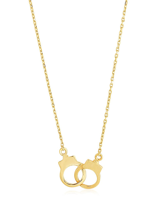Load image into Gallery viewer, 14K Yellow Gold Interlocking Handcuff Necklace 18 Inch
