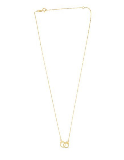 Load image into Gallery viewer, 14K Yellow Gold Interlocking Handcuff Necklace 18 Inch
