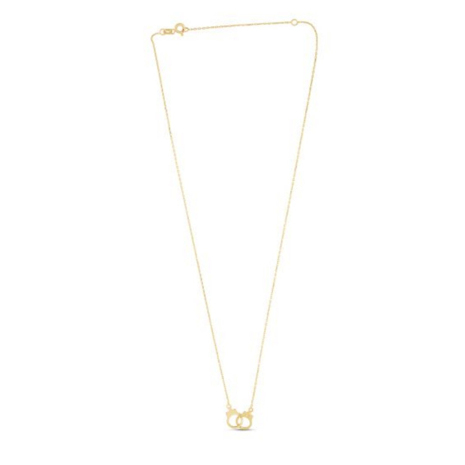 14K Yellow Gold Interlocking Handcuff Necklace 18 Inch