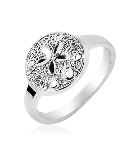 Sterling Silver Textured Sand Dollar Ring