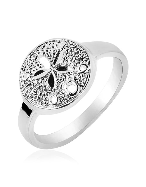 Load image into Gallery viewer, Sterling Silver Textured Sand Dollar Ring
