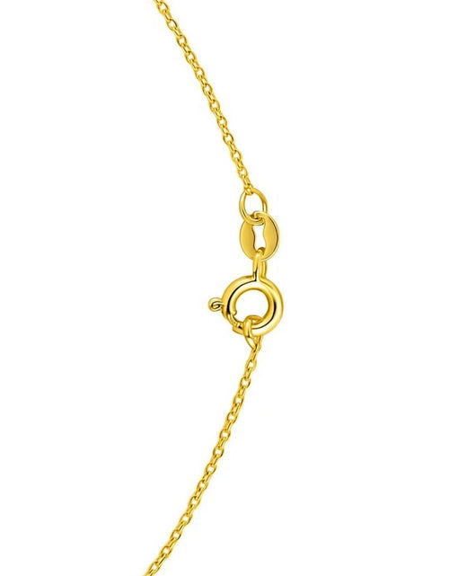 Load image into Gallery viewer, 14K Yellow Gold Emerald Cut Garnet Necklace 18 in Minimalist Gemstone Necklace
