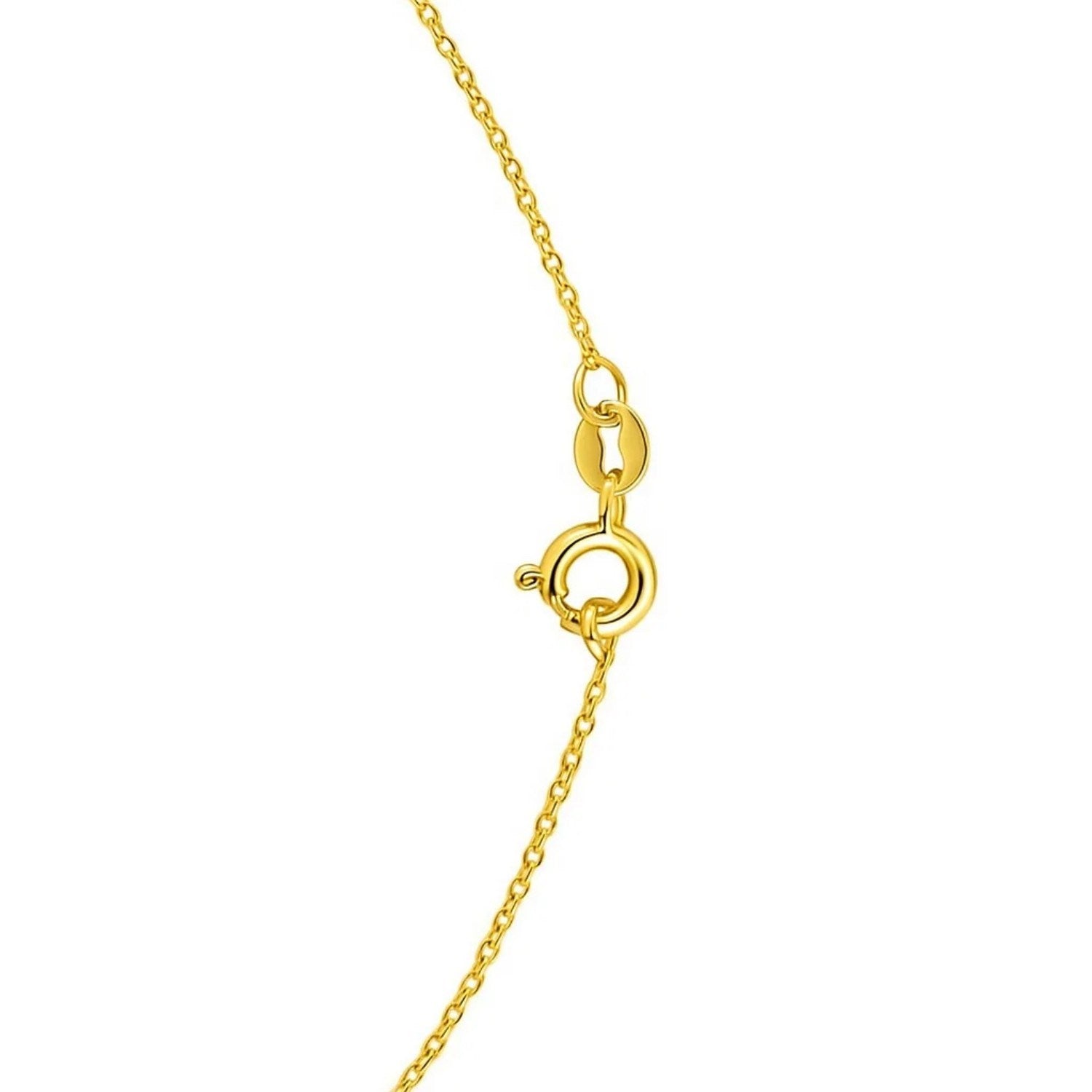 14K Yellow Gold Emerald Cut Garnet Necklace 18 in Minimalist Gemstone Necklace