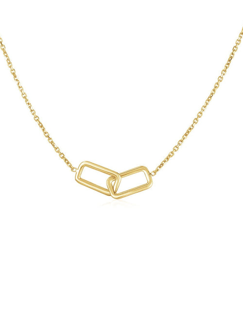 Load image into Gallery viewer, 14K Yellow Gold Interlocking Rectangle Necklace
