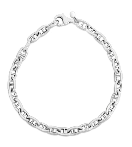 Sterling Silver Puffed Mariner Bracelet