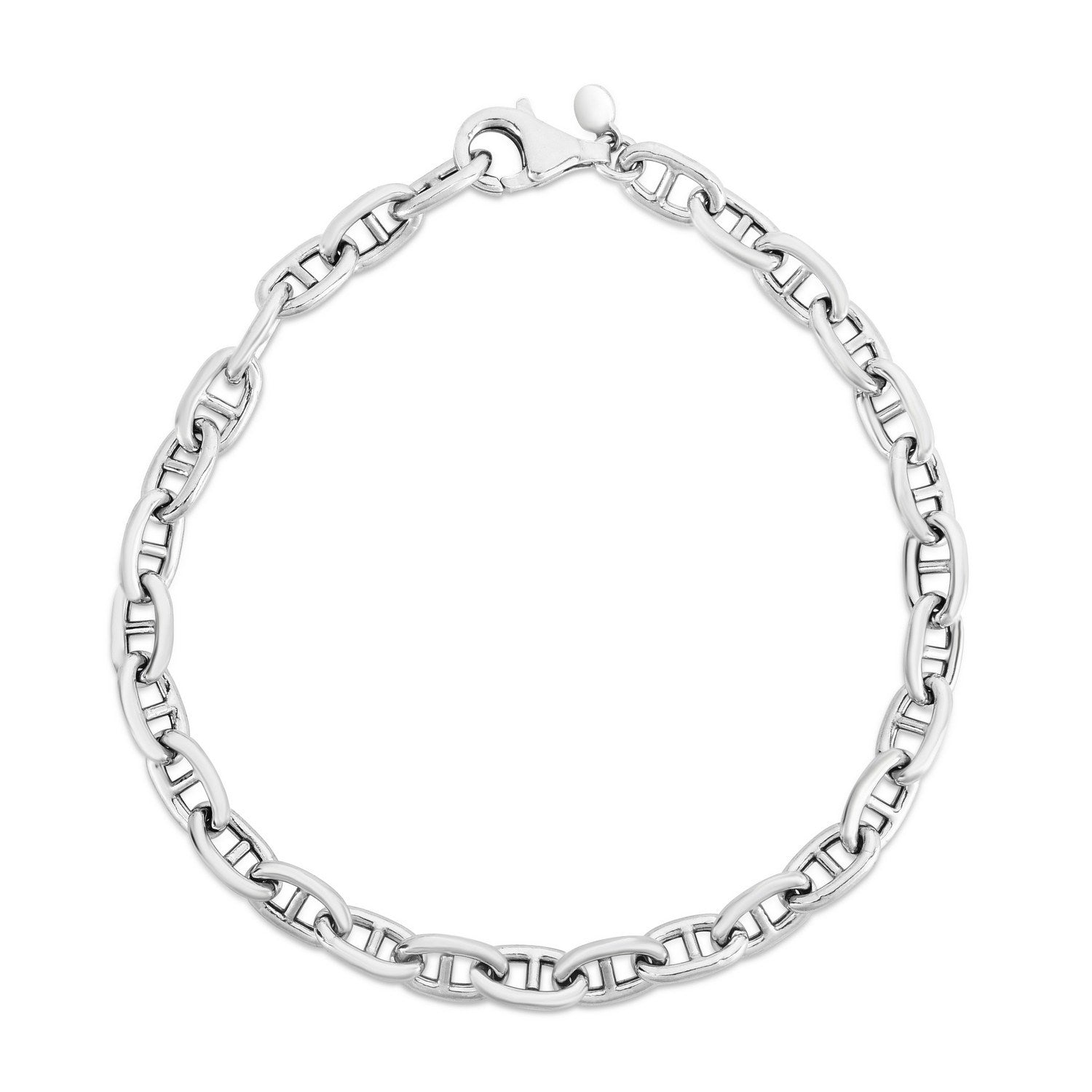 Sterling Silver Puffed Mariner Bracelet