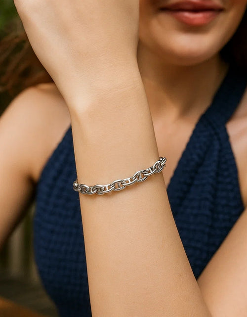 Load image into Gallery viewer, Sterling Silver Puffed Mariner Bracelet
