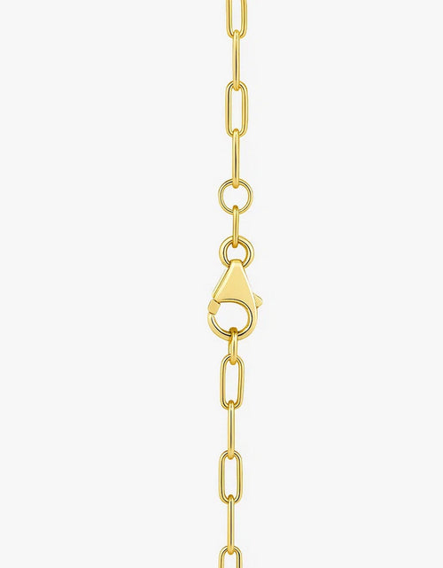 Load image into Gallery viewer, 14K Yellow Gold Multi-Gemstone Baguette Paperclip Necklace 17 Inch
