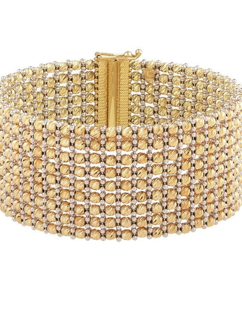 Load image into Gallery viewer, 14K Two-Tone Gold Large Red Carpet Multi-Strand Bracelet – 25.4mm
