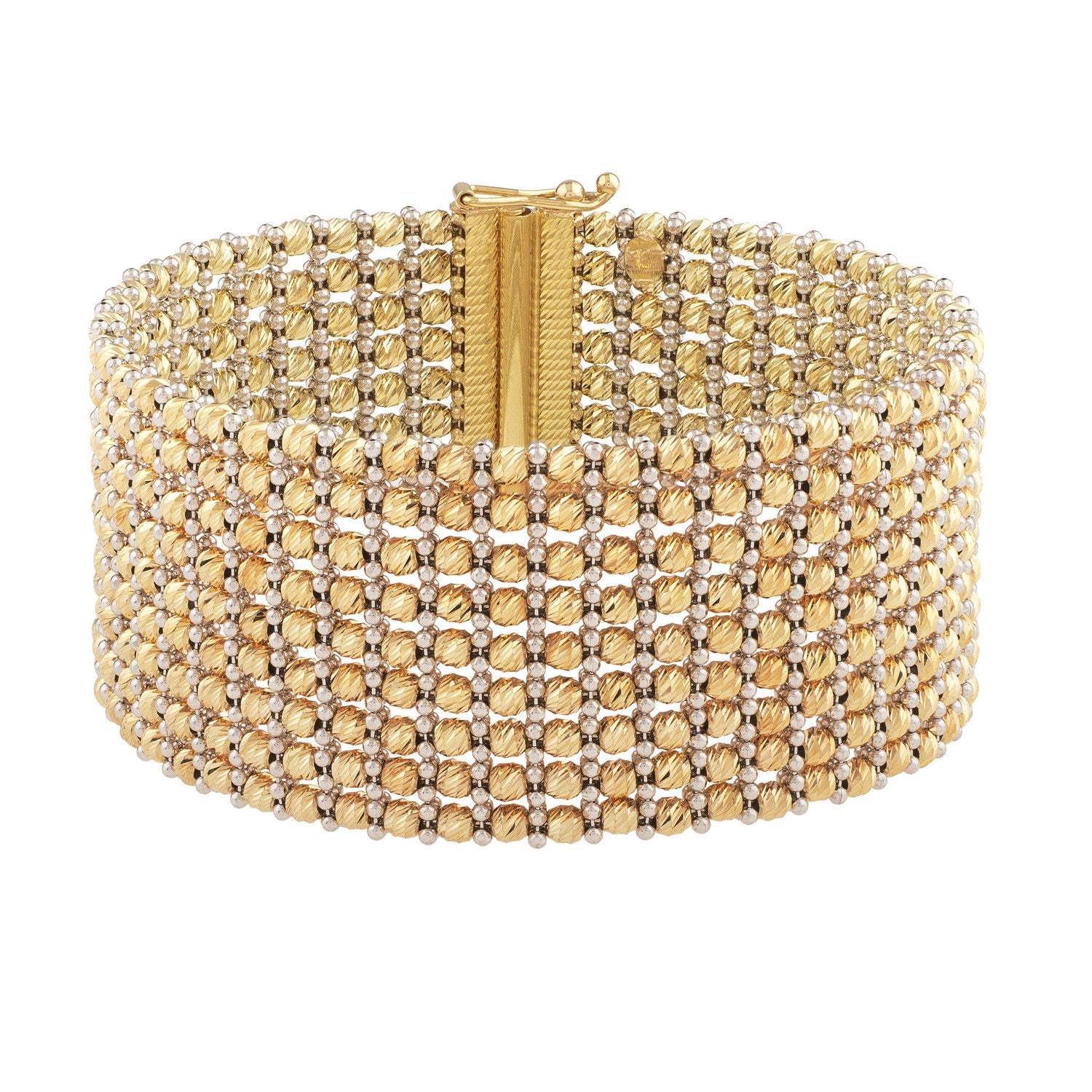 14K Two-Tone Gold Large Red Carpet Multi-Strand Bracelet – 25.4mm
