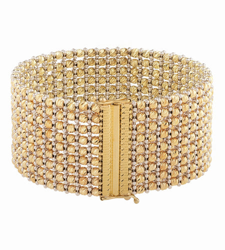 14K Two-Tone Gold Large Red Carpet Multi-Strand Bracelet – 25.4mm