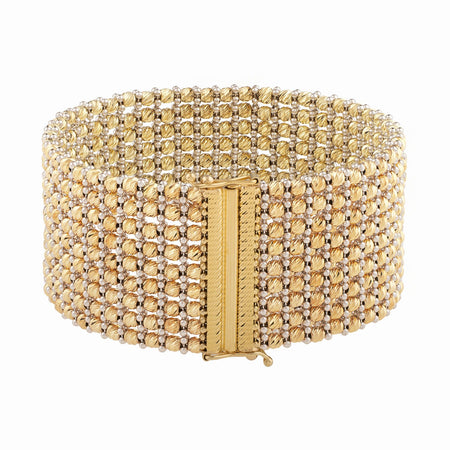 14K Two-Tone Gold Large Red Carpet Multi-Strand Bracelet – 25.4mm