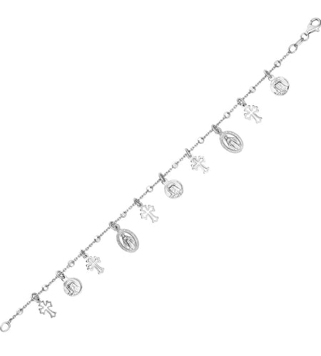Sterling Silver Faith Charm Bracelet