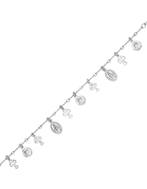 Load image into Gallery viewer, Sterling Silver Faith Charm Bracelet
