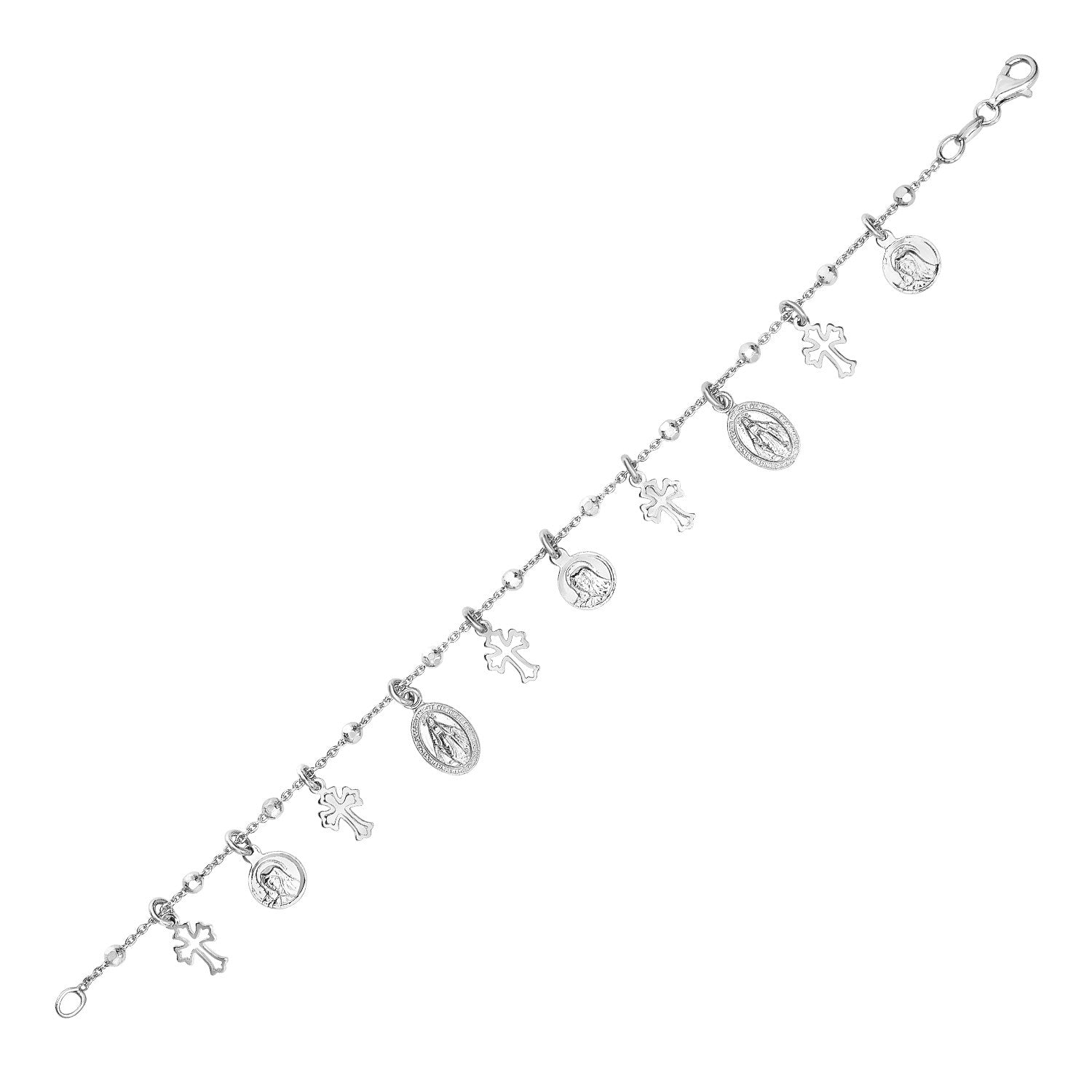 Sterling Silver Faith Charm Bracelet