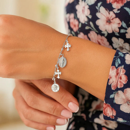 Sterling Silver Faith Charm Bracelet