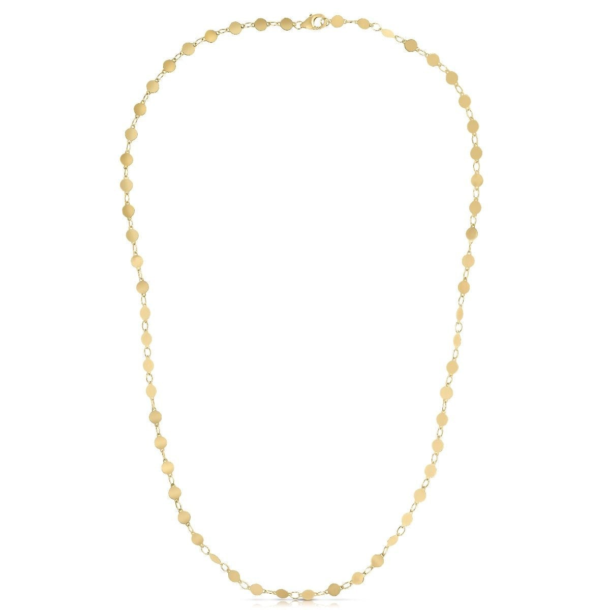 14K Yellow Gold Polished Circle Station Necklace