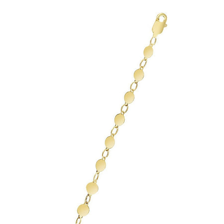 14K Yellow Gold Polished Circle Station Necklace
