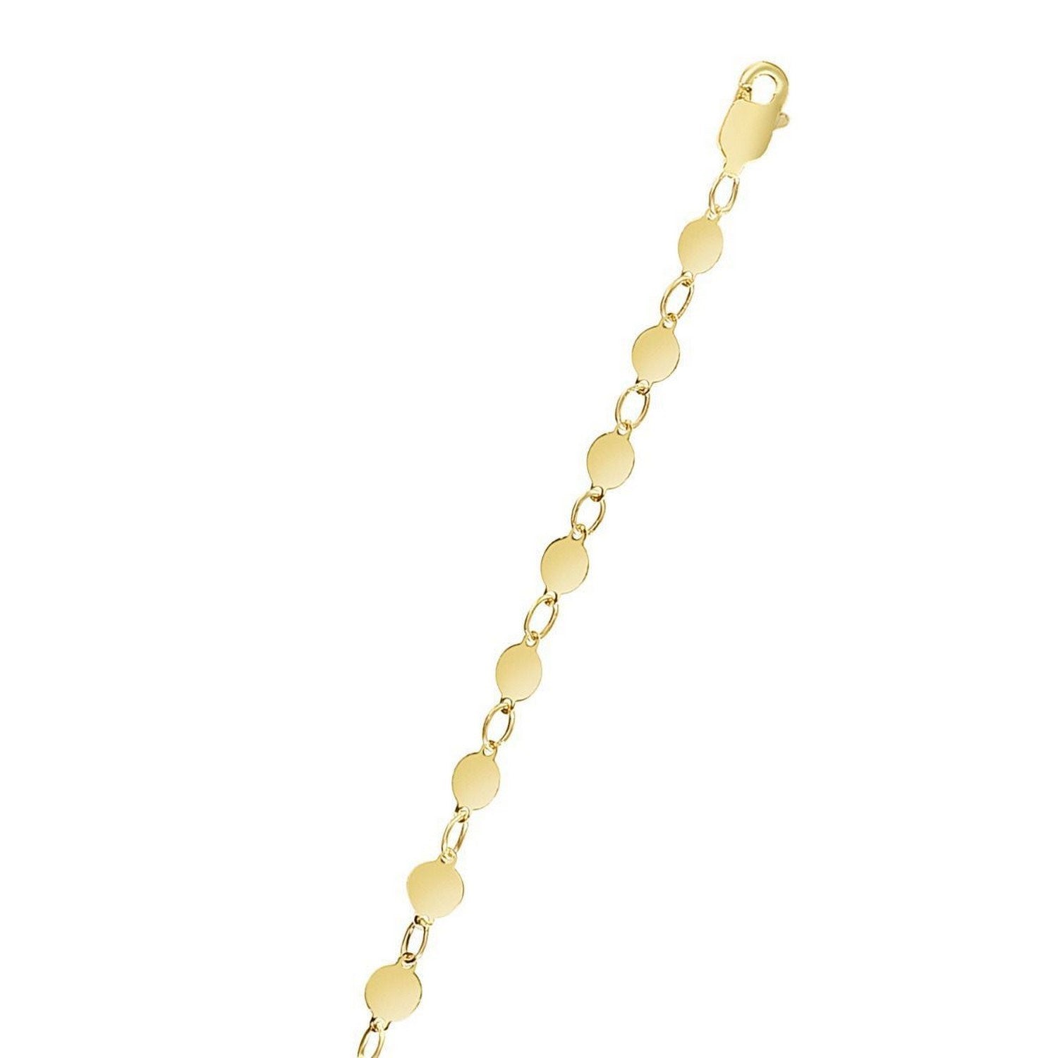 14K Yellow Gold Polished Circle Station Necklace