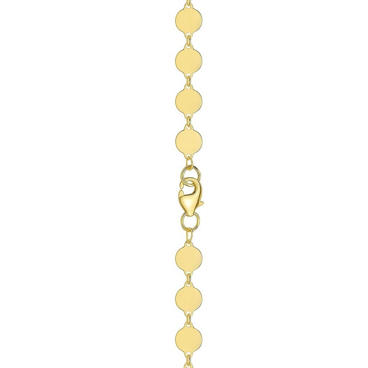 14K Yellow Gold Polished Circle Station Necklace