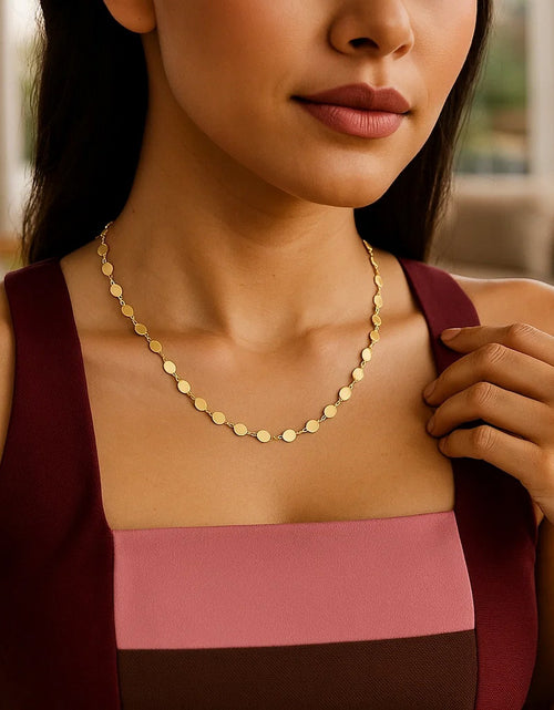 Load image into Gallery viewer, 14K Yellow Gold Polished Circle Station Necklace
