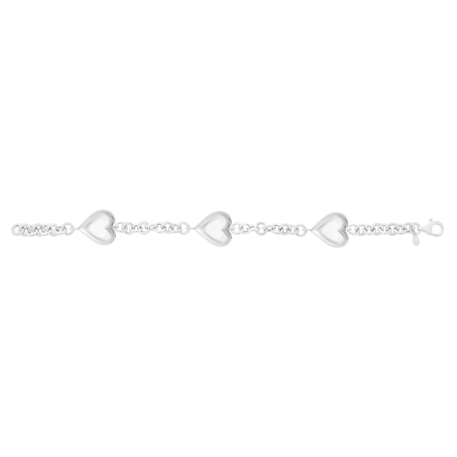 Sterling Silver Triple Heart Bracelet