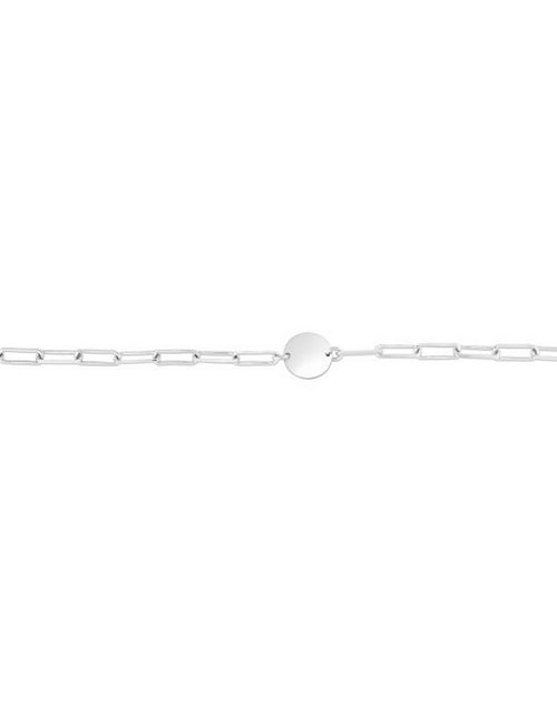 Load image into Gallery viewer, Sterling Silver Engravable Disc Paperclip Bracelet
