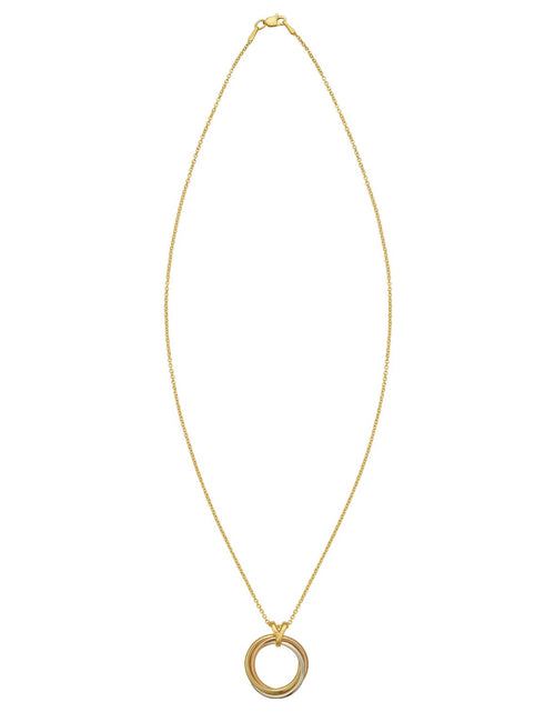 Load image into Gallery viewer, 14K Tri-Color Gold Interlocking Circles Necklace 18 Inch
