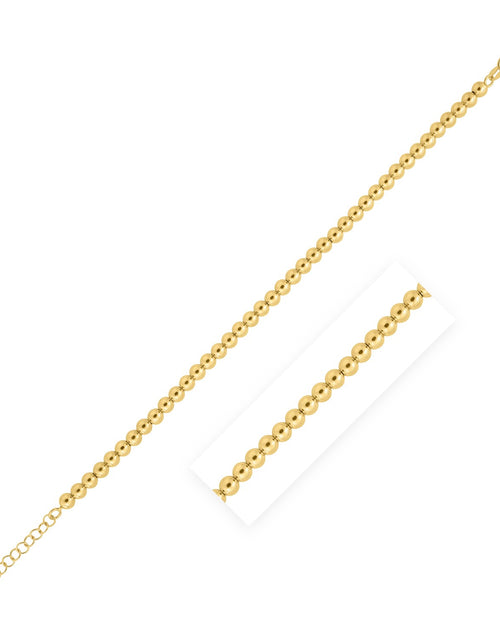 Load image into Gallery viewer, 14K Yellow Gold 4mm Polished Bead Bracelet, 8" Adjustable
