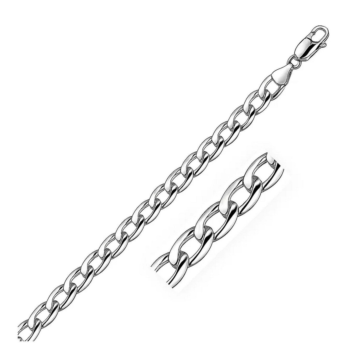 Sterling Silver 7.2mm Curb Link Bracelet