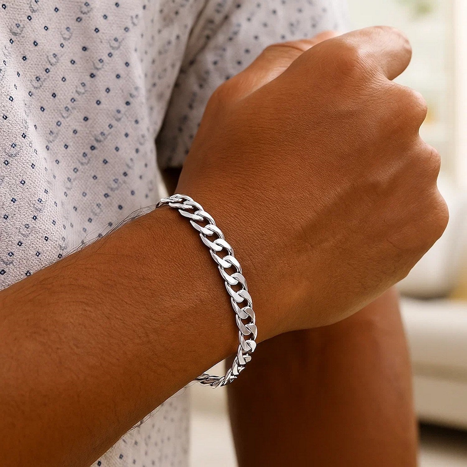 Sterling Silver 7.2mm Curb Link Bracelet