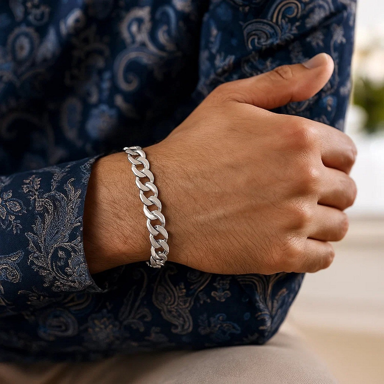 Sterling Silver 7.2mm Curb Link Bracelet