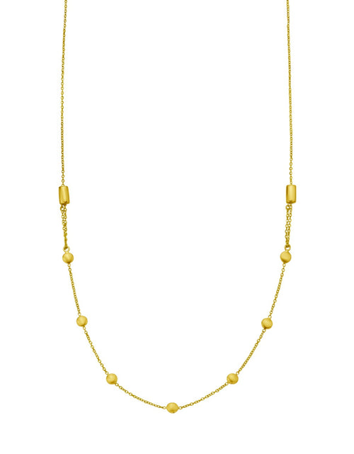 Load image into Gallery viewer, 14K Yellow Gold Adjustable Bead Station Necklace
